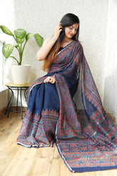 New Designer Hand Block Print Chanderi Silk Saree(BFCS08)